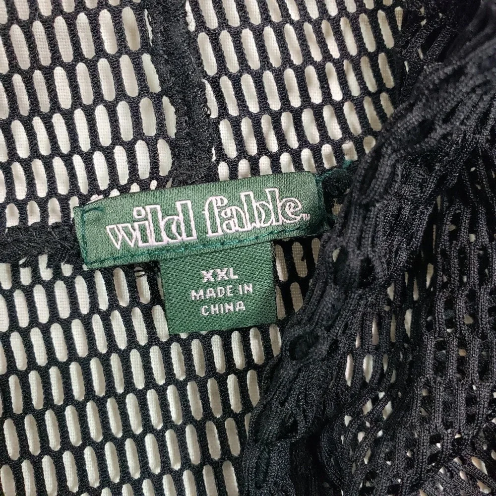 Wild Fable Womens Mesh Cropped Quarter Zip Hoodie XXL Black - Picture 3 of 6